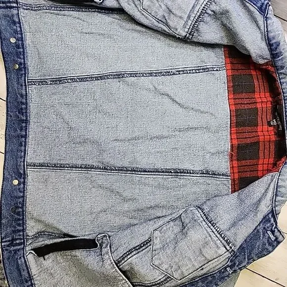 BlackHeart ACID WASH PLAID Partially LINED TRUCKER JACKET SIZE M - Picture 14 of 14